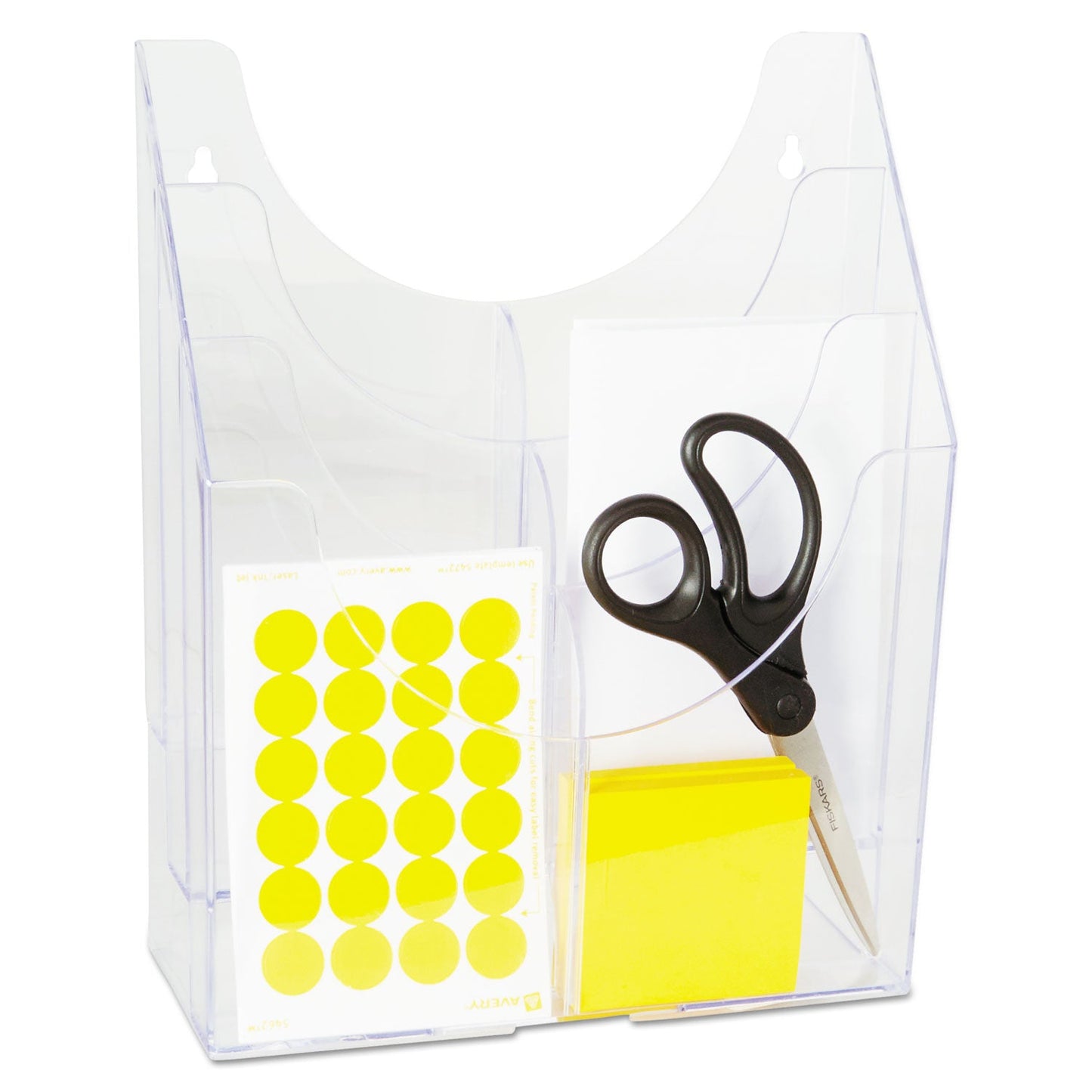 Rubbermaid Optimizers Multipurpose Six-Pocket Organizer, 9.75w x 4.25d x 12h, Clear