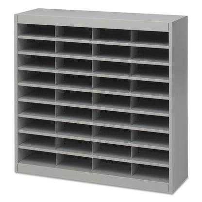 Safco Steel/Fiberboard E-Z Stor Sorter, 36 Compartments, 37.5 x 12.75 x 36.5, Gray