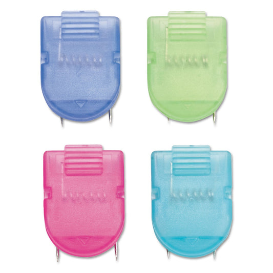 Advantus Wall Clips for Fabric Panels, 40 Sheet Capacity, Assorted Cool Colors, 20/Box
