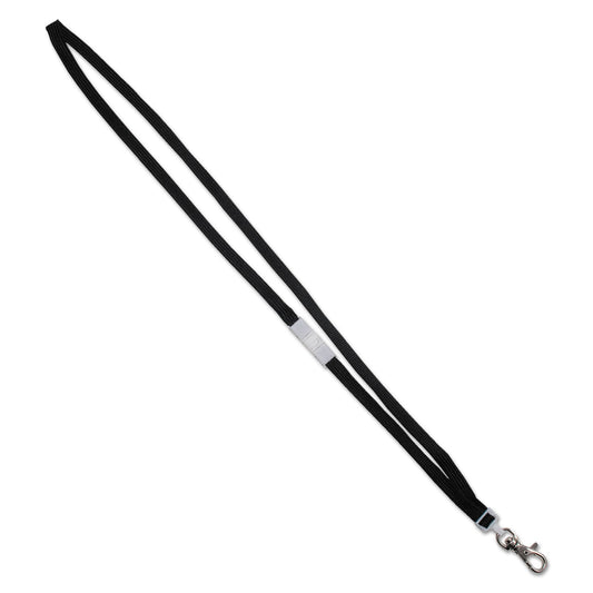 Advantus Deluxe Safety Lanyards, Metal Lobster Claw Hook Fastener, 36" Long, Black, 24/Box