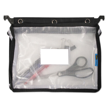 Advantus Expanding Zipper Pouch, 13 x 9.25, Black/Clear