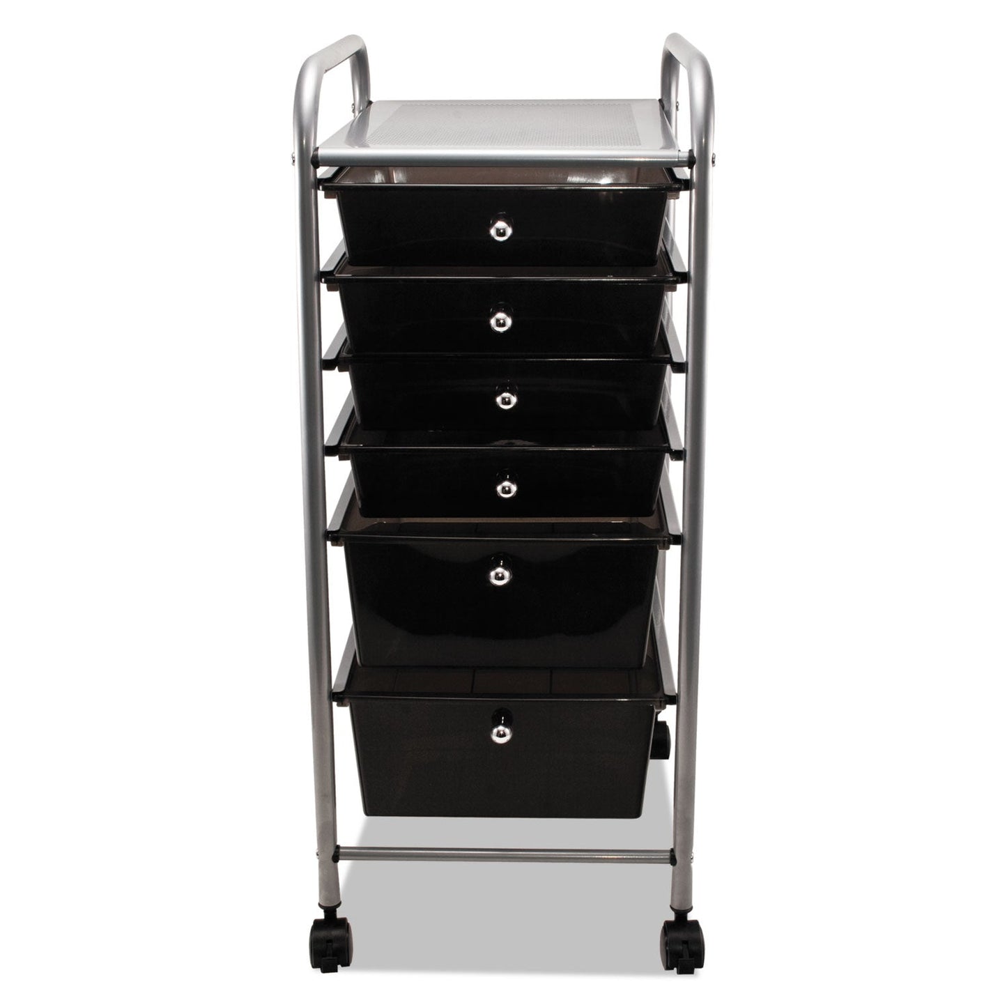 Advantus Portable Drawer Organizer, Metal, 1 Shelf, 6 Drawers, 13" x 15.38" x 32.13", Matte Gray/Smoke