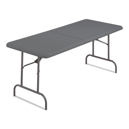 Iceberg IndestrucTable Classic Bi-Folding Table, Rectangular, 250 lb Capacity, 60w x 30d x 29h, Charcoal