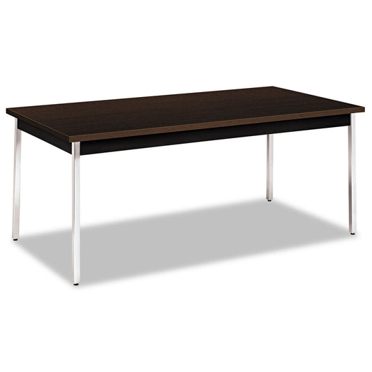 HON Utility Table, Rectangular, 72w x 36d x 29h, Mocha/Black