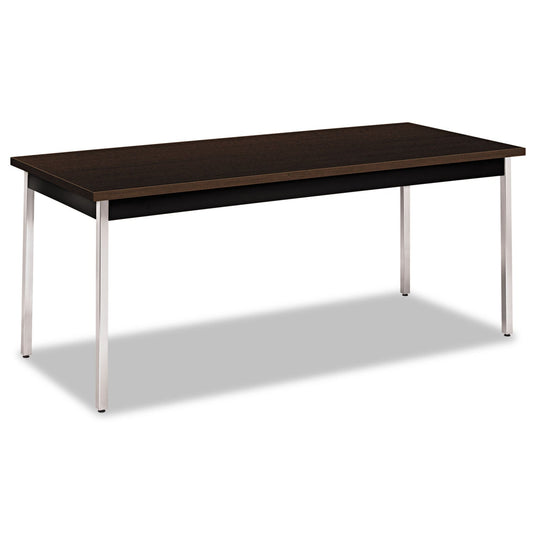 HON Utility Table, Rectangular, 72w x 30d x 29h, Mocha/Black