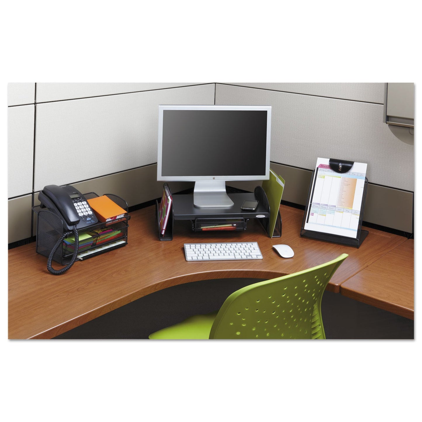 Safco Onyx Mesh Monitor Stand, 19.25" x 11.25" x 6.25", Black