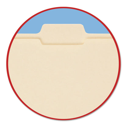 Smead Reinforced Tab Manila File Folders, 1/5-Cut Tabs: Assorted, Letter Size, 0.75" Expansion, 11-pt Manila, 100/Box