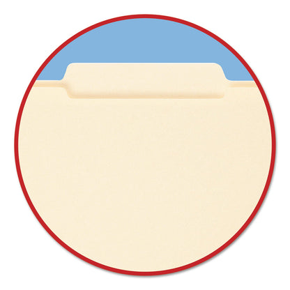 Smead Reinforced Guide Height File Folders, 2/5-Cut Tabs: Right of Center Position, Letter Size, 0.75" Expansion, Manila, 100/Box