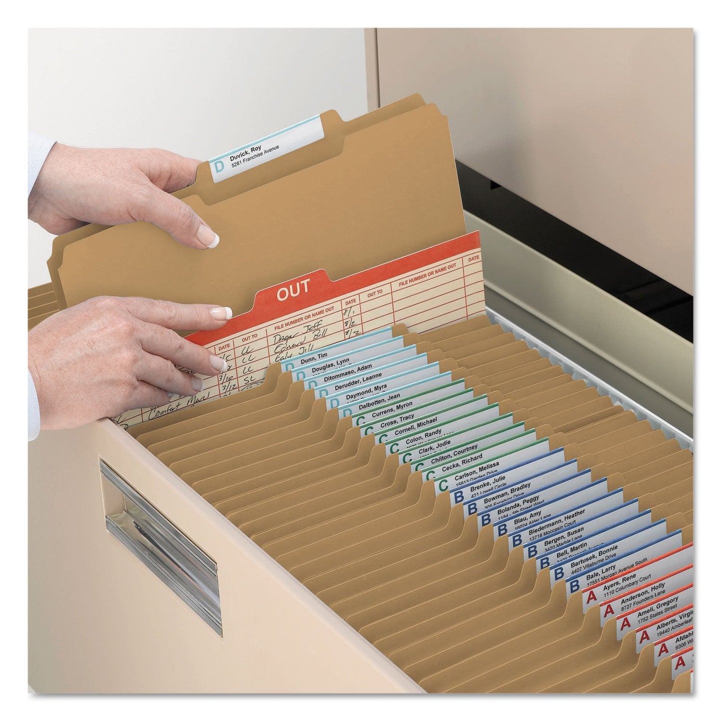 Smead Top Tab Fastener Folders, Guide-Height 2/5-Cut Tabs: Right of Center, 2 Fasteners, Letter Size, 11-pt Kraft Exterior, 50/Box