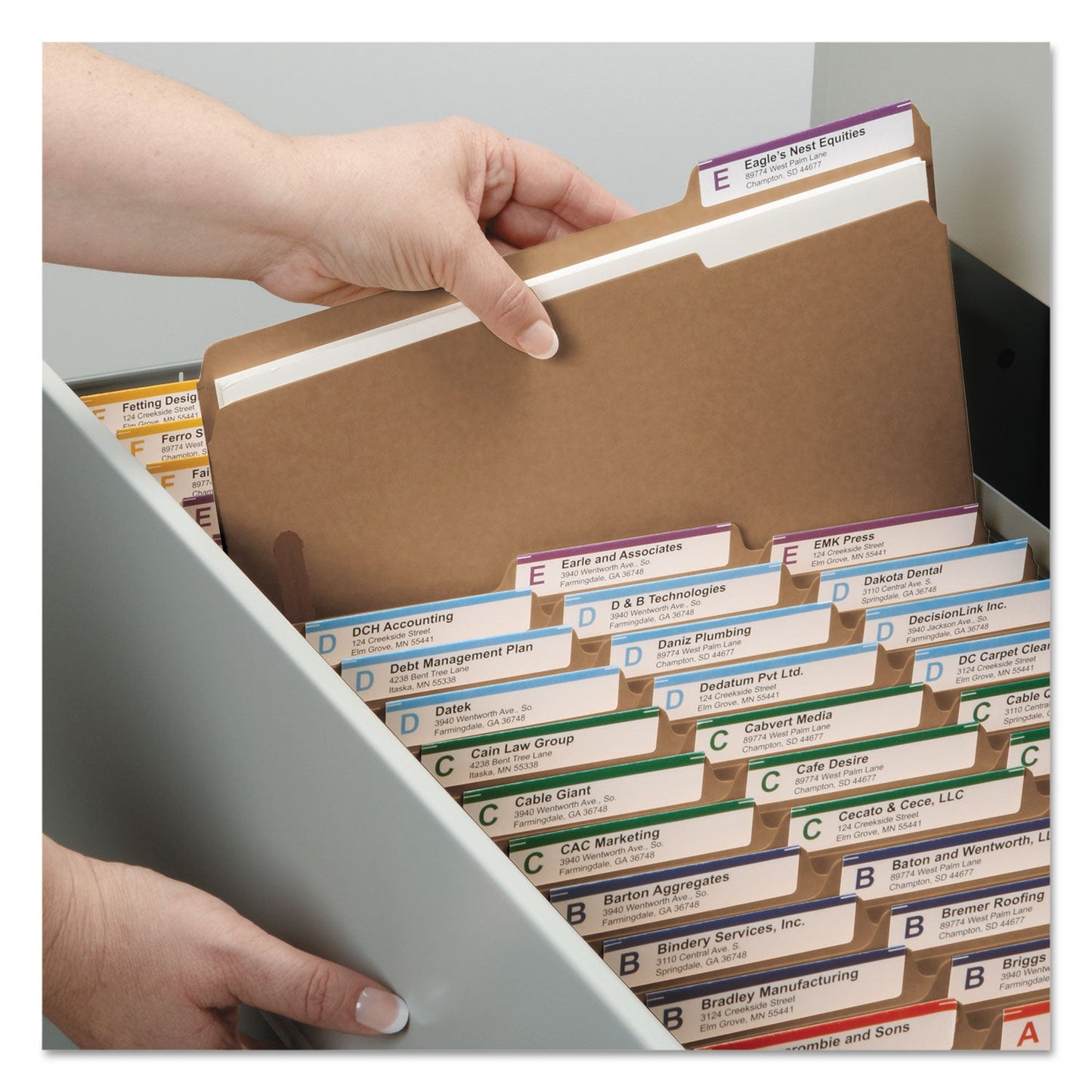 Smead Top Tab Fastener Folders, 1/3-Cut Tabs: Assorted, 2 Fasteners, Letter Size, 11-pt Kraft Exterior, 50/Box