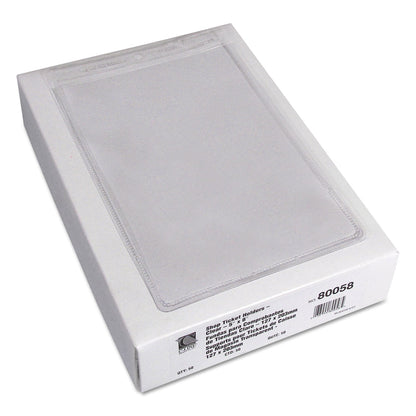 C-Line Clear Vinyl Shop Ticket Holders, Both Sides Clear, 25 Sheets, 5 x 8, 50/Box