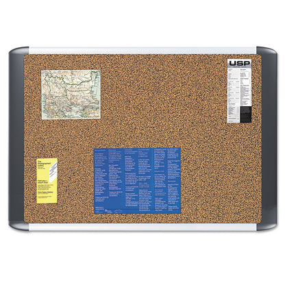 MasterVision Tech Cork Board, 24x36, Silver/Black Frame