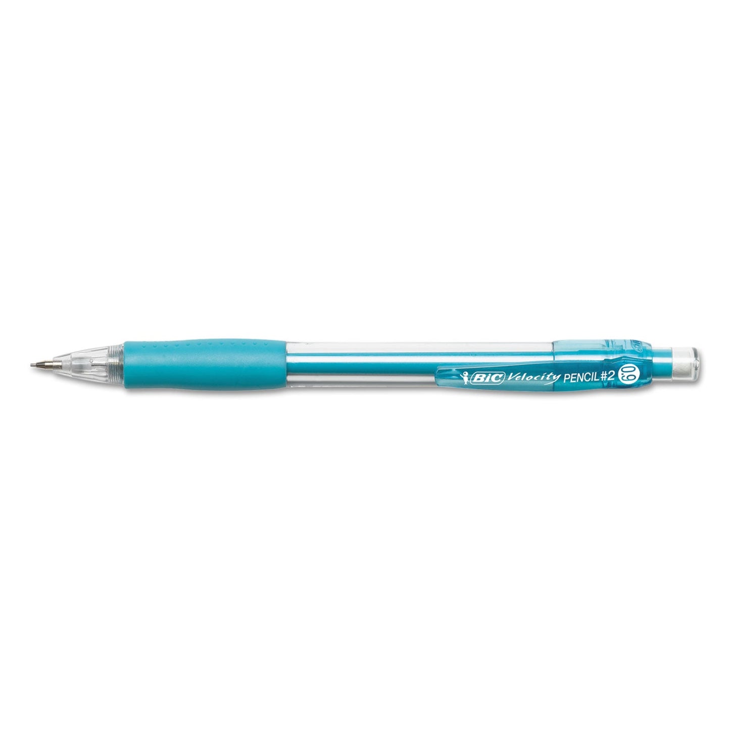 BIC Velocity Original Mechanical Pencil, 0.9 mm, HB (#2.5), Black Lead, Turquoise Barrel, Dozen