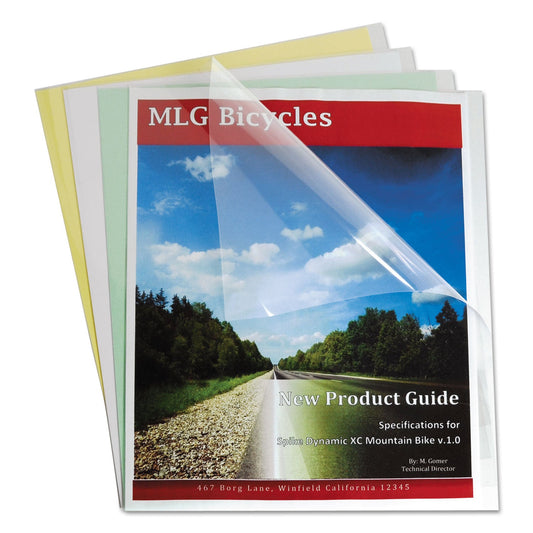 C-Line Vinyl Report Covers, Sliding Bar, 8.5 x 11, Clear/Clear, 100/Box