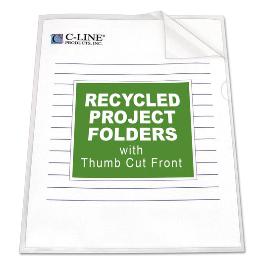 C-Line Poly Project Folders, Letter Size, Clear, 25/Box