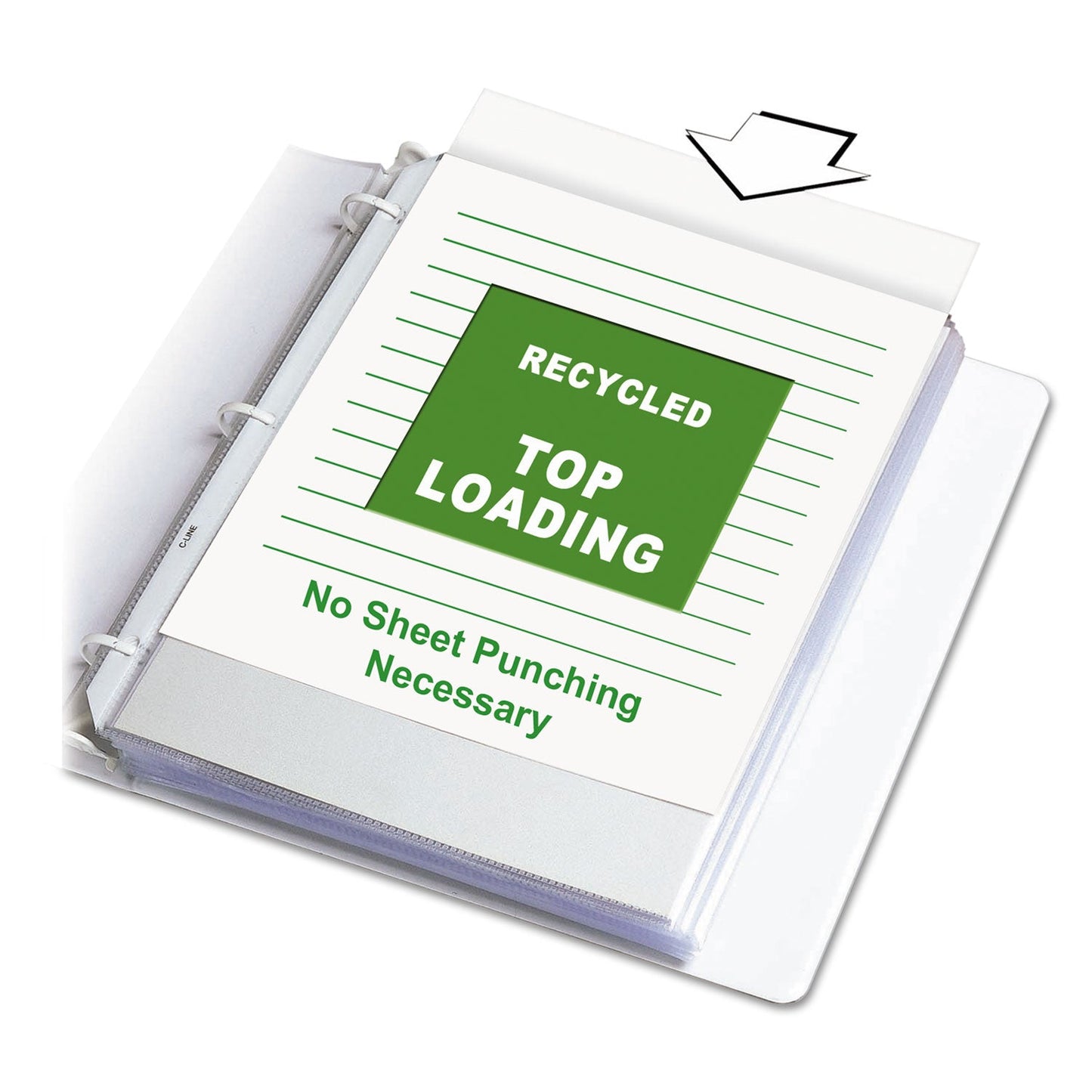 C-Line Recycled Polypropylene Sheet Protectors, Reduced Glare, 2", 11 x 8.5, 100/Box