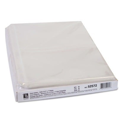 C-Line Clear Photo Pages for Four 5 x 7 Photos, 3-Hole Punched, 11.25 x 8.13, 50/Box