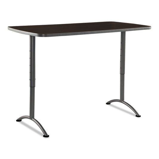 Iceberg ARC Adjustable-Height Table, Rectangular Top, 30w x 60d x 30 to 42h, Walnut/Gray