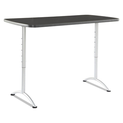 Iceberg ARC Adjustable-Height Table, Rectangular Top, 60w x 30d x 30 to 42h, Graphite/Silver