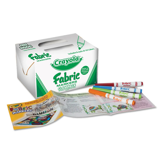 Crayola Fabric Marker Classpack, Broad Bullet Tip, Assorted Colors, 80/Set