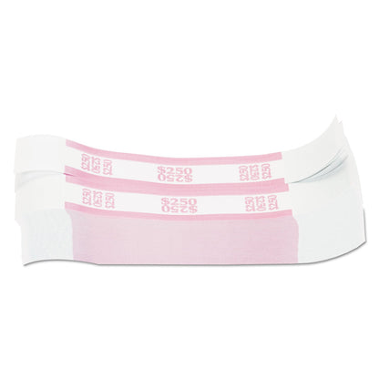 Pap-R Products Currency Straps, Pink, $250 in Dollar Bills, 1000 Bands/Pack
