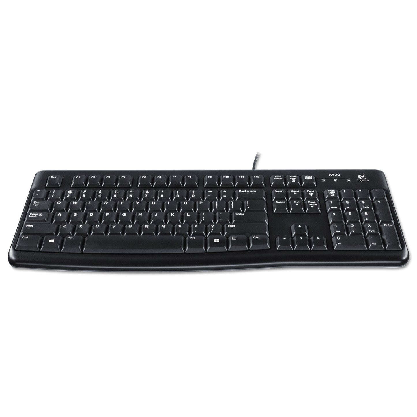 Logitech K120 Ergonomic Desktop Wired Keyboard, USB, Black