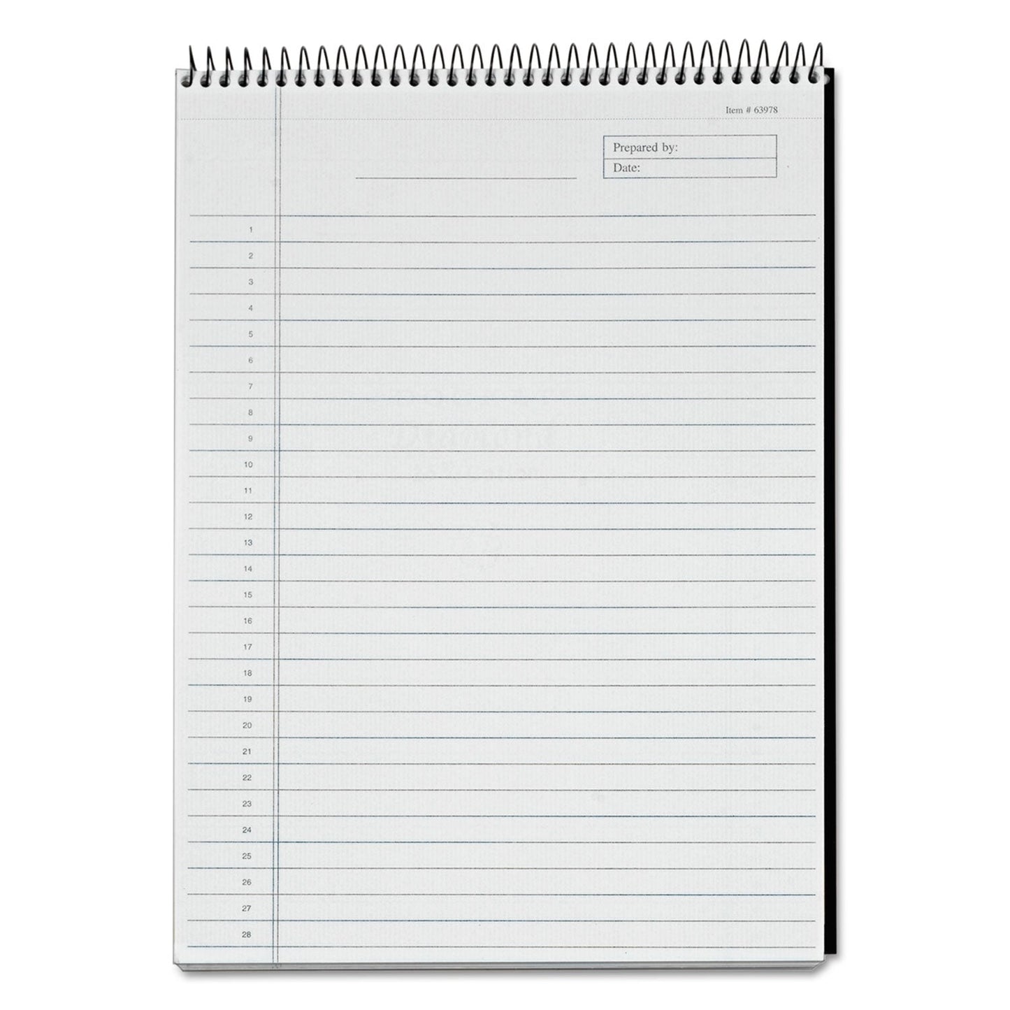 TOPS Docket Diamond Top-Wire Ruled Planning Pad, Wide/Legal Rule, Black Cover, 60 White 8.5 x 11.75 Sheets