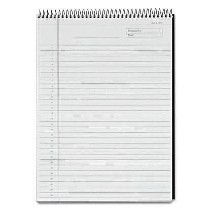 TOPS Docket Diamond Top-Wire Ruled Planning Pad, Wide/Legal Rule, Black Cover, 60 White 8.5 x 11.75 Sheets