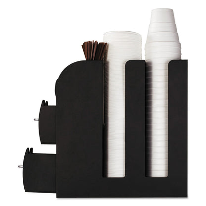 Mind Reader Coffee Condiment Caddy Organizer, 10 Compartments, 5.4 x 11 x 12.6, Black