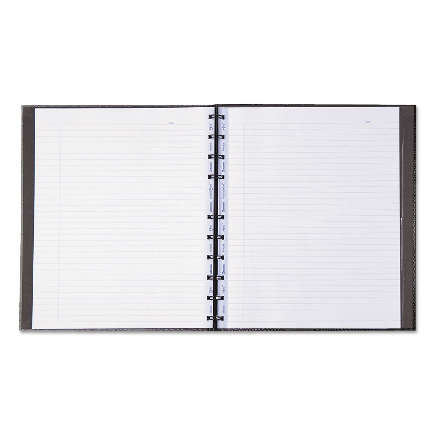 Blueline MiracleBind Notebook, 1 Subject, Medium/College Rule, Black Cover, 11 x 9.06, 75 Sheets