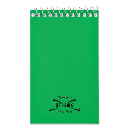 National Paper Blanc Xtreme White Wirebound Memo Pads, Narrow Rule, Randomly Assorted Cover Colors, 60 White 3 x 5 Sheets