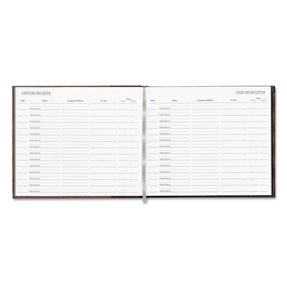 National Hardcover Visitor Register Book, Black Cover, 9.78 x 8.5 Sheets, 128 Sheets/Book