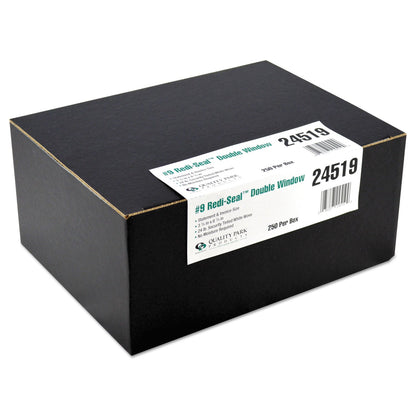 Quality Park Double Window Redi-Seal Security-Tinted Envelope, #9, Commercial Flap, Redi-Seal Adhesive Closure, 3.88 x 8.88, White, 250/CT