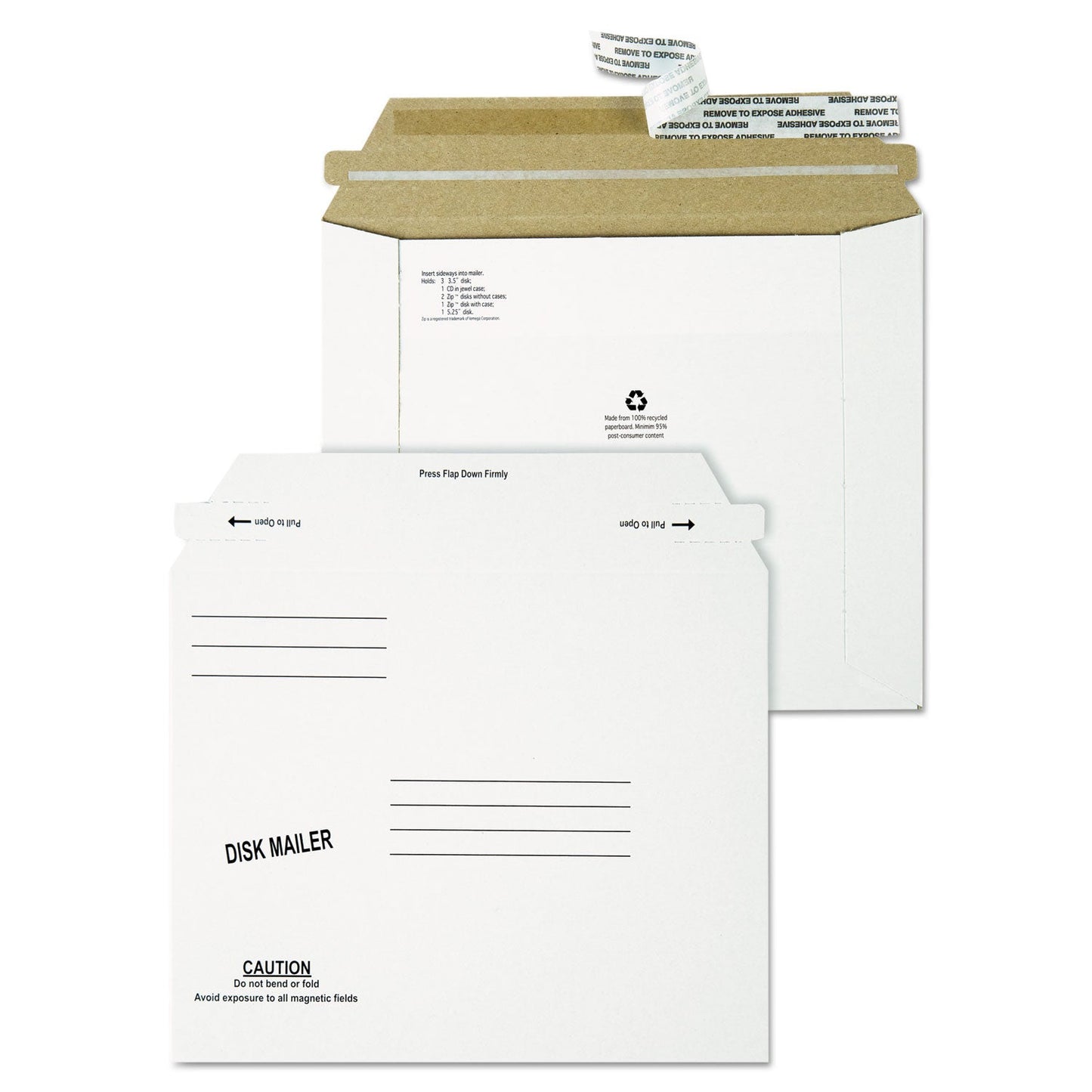 Quality Park Economy Disk/CD Mailer for CDs/DVDs, Square Flap, Redi-Strip Adhesive Closure, 7.5 x 6.06, White, 100/Carton