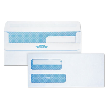 Quality Park Double Window Redi-Seal Security-Tinted Envelope, #9, Commercial Flap, Redi-Seal Adhesive Closure, 3.88 x 8.88, White, 250/CT