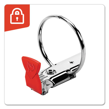 Cardinal Premier Easy Open Locking Round Ring Binder, 3 Rings, 3" Capacity, 11 x 8.5, Red