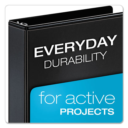 Cardinal Performer ClearVue Slant-D Ring Binder, 3 Rings, 5" Capacity, 11 x 8.5, Black