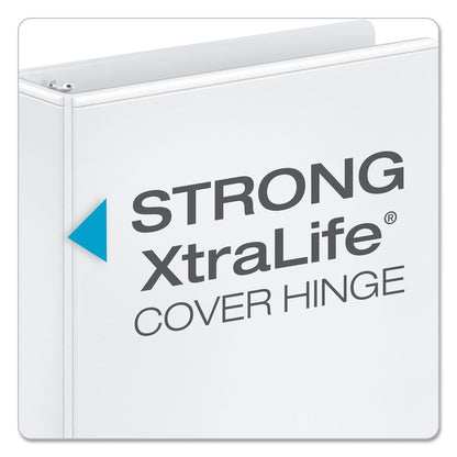 Cardinal Performer ClearVue Slant-D Ring Binder, 3 Rings, 5" Capacity, 11 x 8.5, White