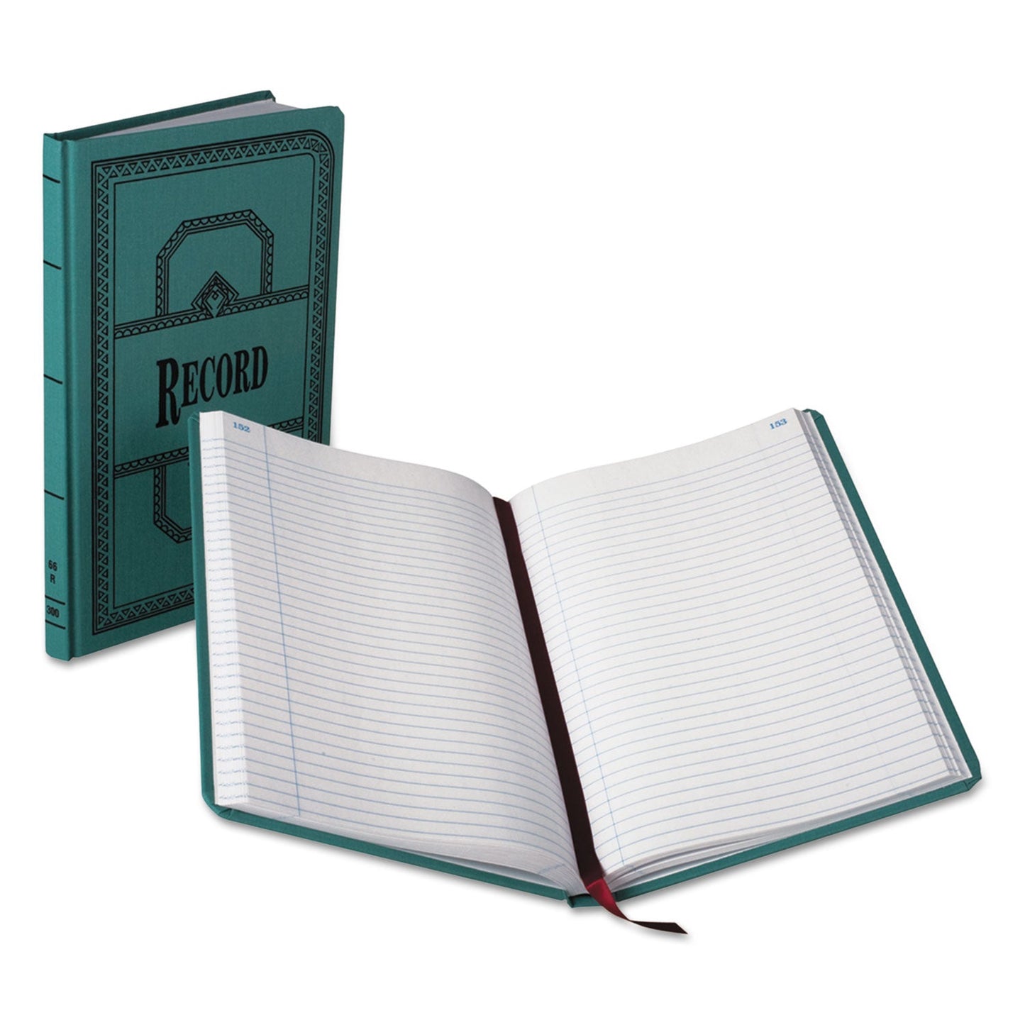 Boorum & Pease Account Record Book, Record-Style Rule, Blue Cover, 11.75 x 7.25 Sheets, 300 Sheets/Book