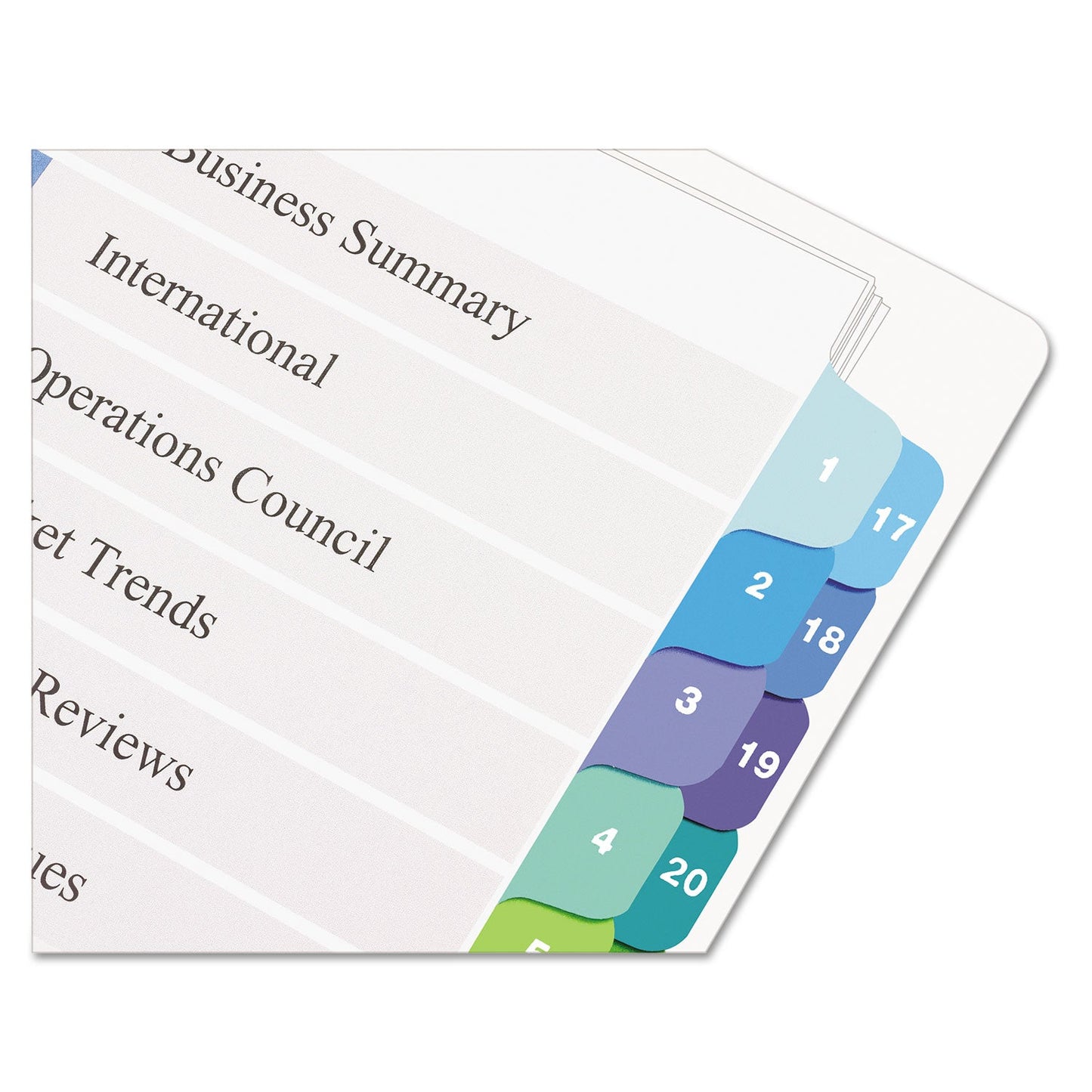 Avery Customizable TOC Ready Index Double Column Multicolor Tab Dividers, 32-Tab, 1 to 32, 11 x 8.5, White, 1 Set