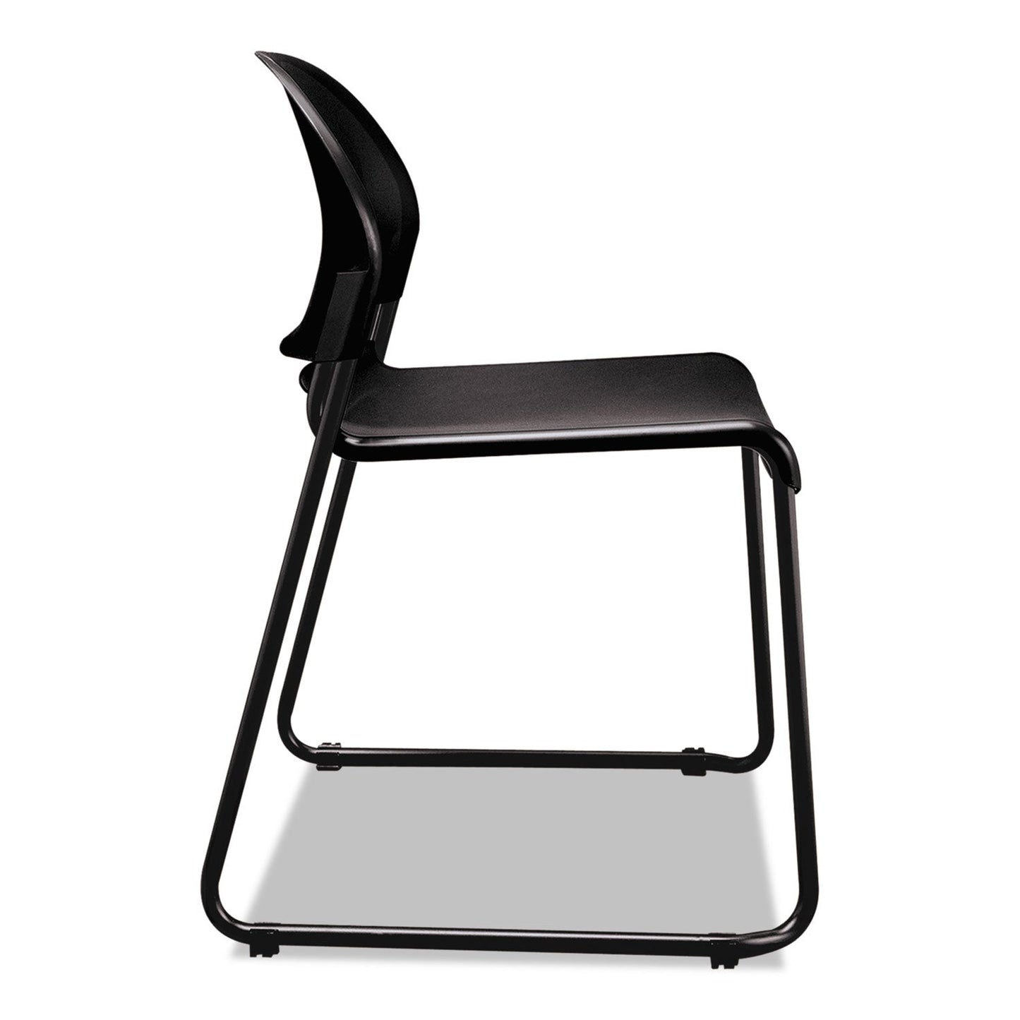 HON GuestStacker High Density Chairs, Supports Up to 300 lb, Onyx Seat/Back, Black Base, 4/Carton