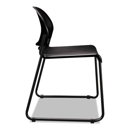 HON GuestStacker High Density Chairs, Supports Up to 300 lb, Onyx Seat/Back, Black Base, 4/Carton