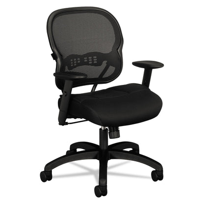 HON Wave Mesh Mid-Back Task Chair, Supports Up to 250 lb, 18" to 22.25" Seat Height, Black