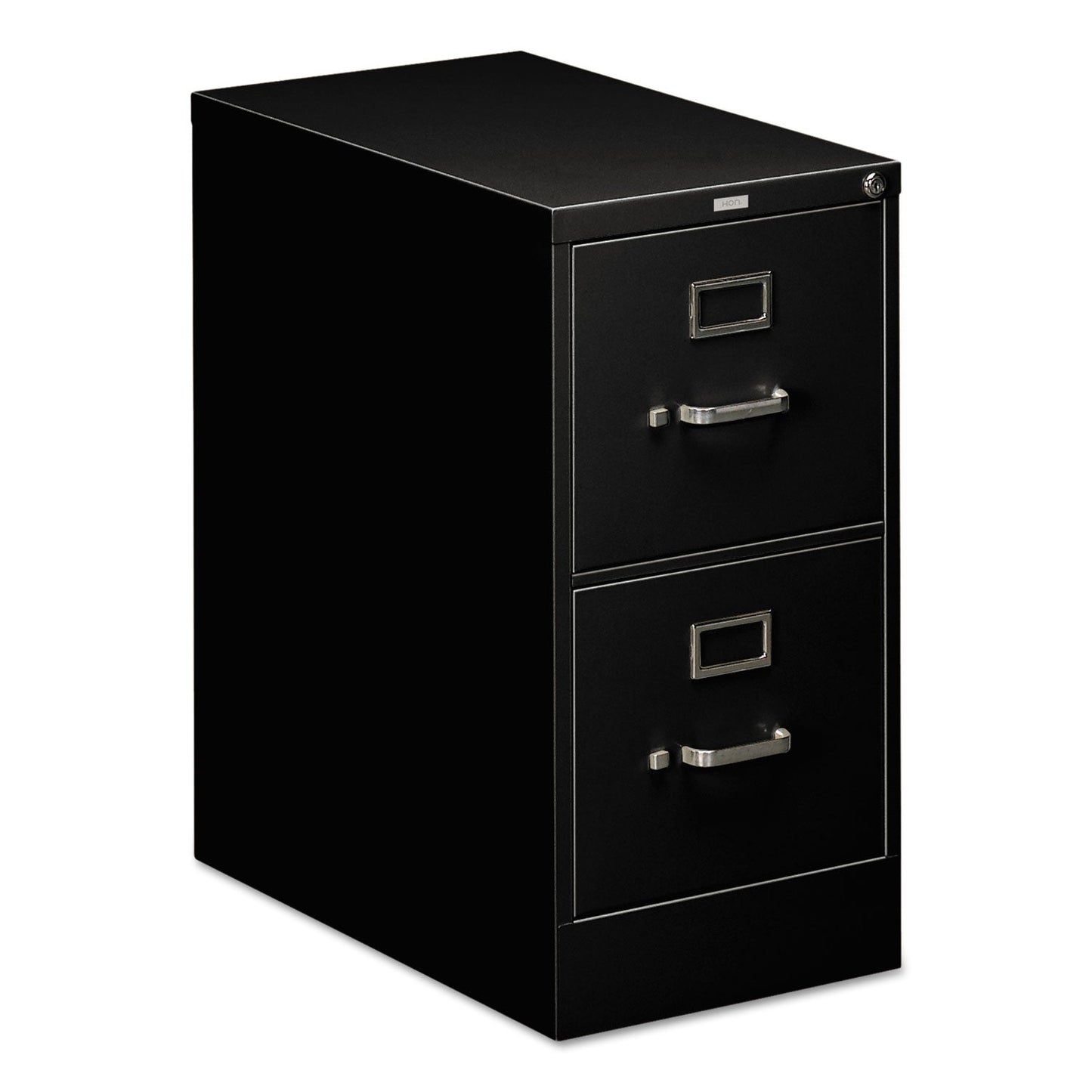 HON 510 Series Vertical File, 2 Letter-Size File Drawers, Black, 15" x 25" x 29"