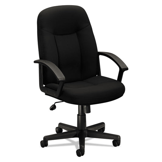 HON HVL601 Series Executive High-Back Chair, Supports Up to 250 lb, 17.44" to 20.94" Seat Height, Black