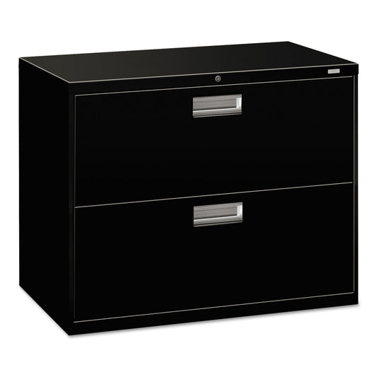 HON Brigade 600 Series Lateral File, 2 Legal/Letter-Size File Drawers, Black, 36" x 18" x 28"