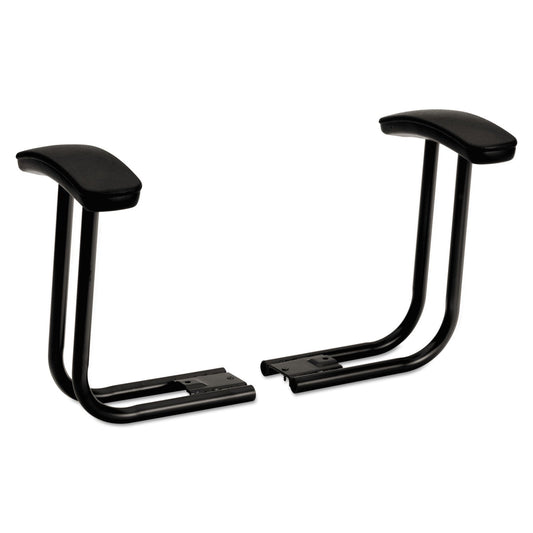 HON Optional Fixed T-Arms for HON ComforTask Series Swivel Task Chairs, Black, 2/Set