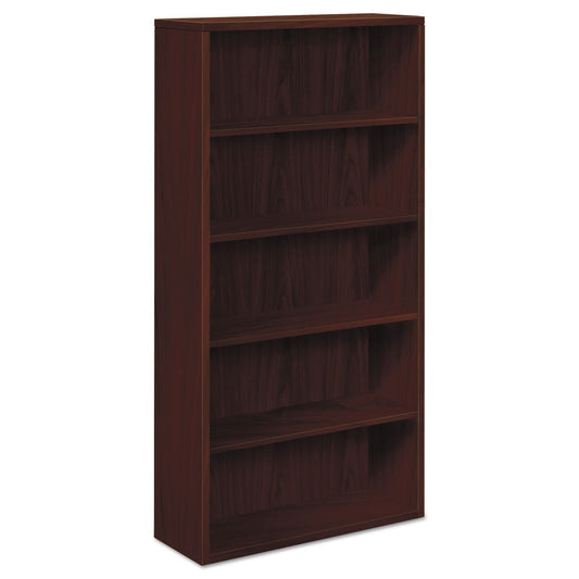 HON 10500 Series Laminate Bookcase, Five-Shelf, 36w x 13.13d x 71h, Mahogany