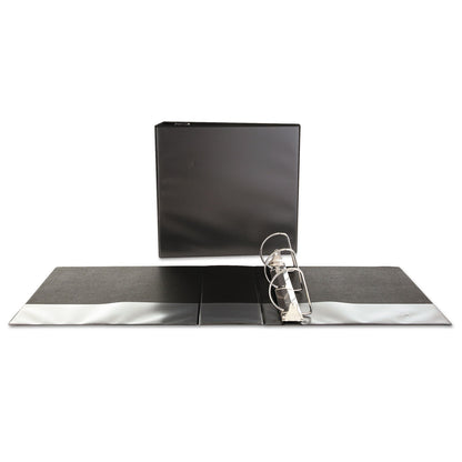 Universal Slant D-Ring View Binder, 3 Rings, 4" Capacity, 11 x 8.5, Black