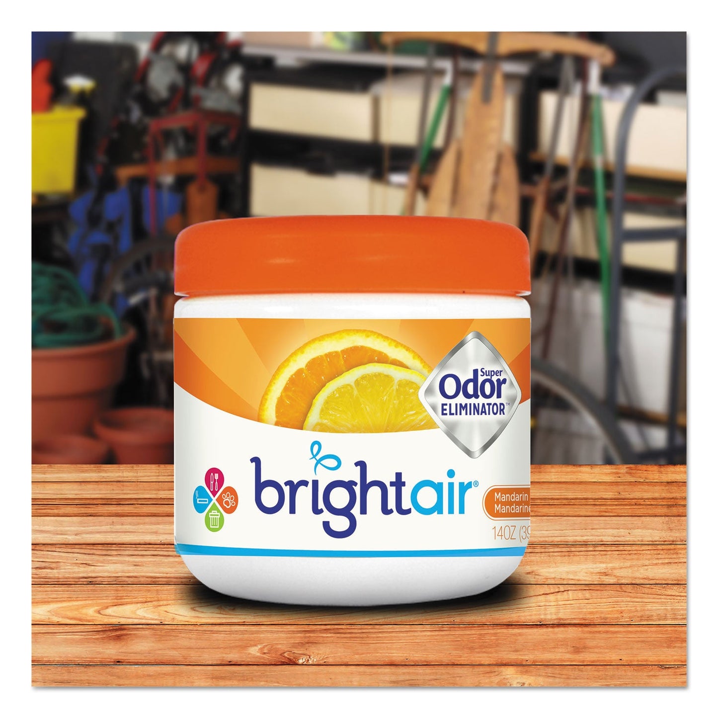 BRIGHT Air Super Odor Eliminator, Mandarin Orange and Fresh Lemon, 14 oz Jar